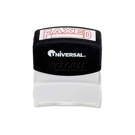 Universal Universal Message Stamp, FAXED, Pre-Inked/Re-Inkable, Red UNV10054***